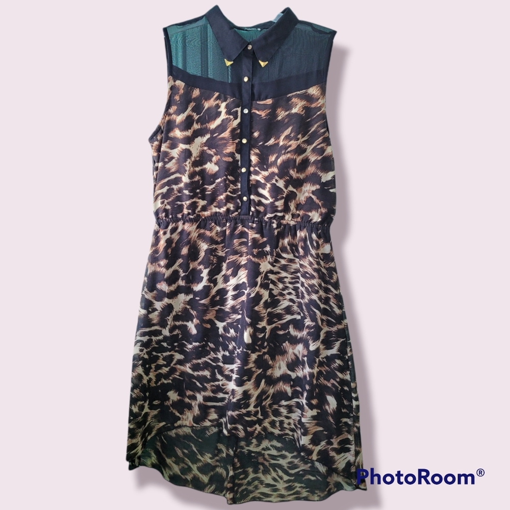 Animal Print High Low Short Dress